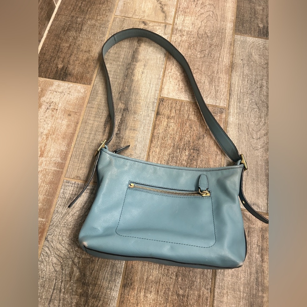 Coach Slate Blue Leather Crossbody Bag- See Pics - Picture 7 of 12